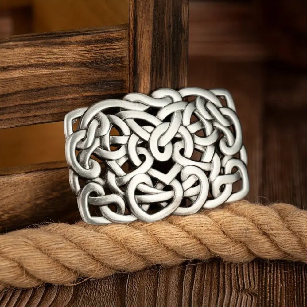 NWT Large Silver Celtic Knot Belt Buckle